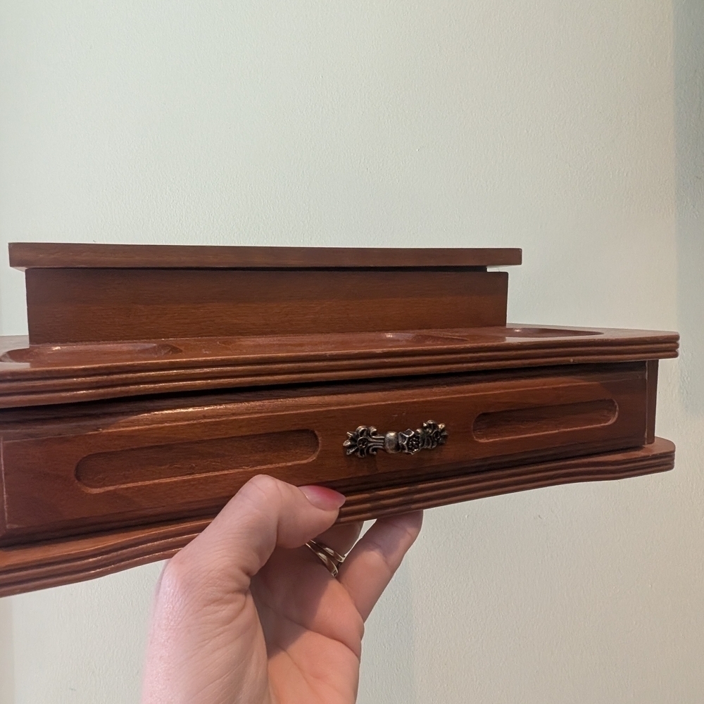 Wooden Jewelry Organizer with Drawer - Picture 3 of 11